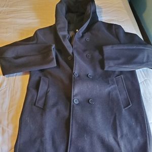 Hooded wool coat